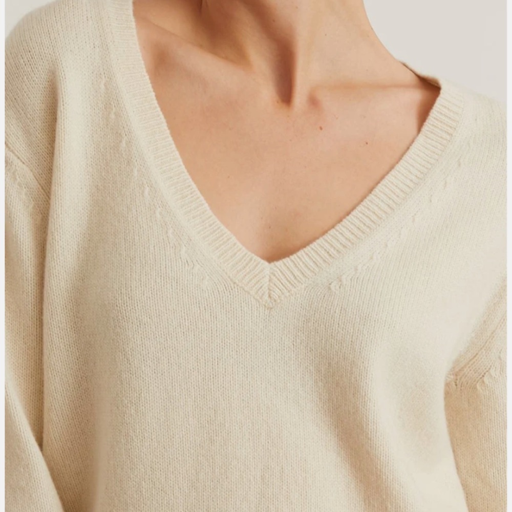 Nili Lotan Wool Fabienne Sweater Cream/White - Picture 2 of 9